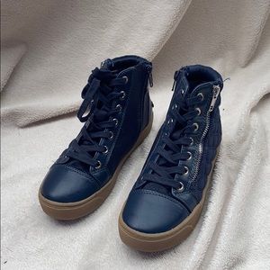 Juicy Couture Navy High Too Kids Sneakers